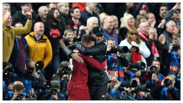 ​Jürgen Klopp sobre victoria del Liverpool: "Ha sido una mezcla del estadio, corazón y fútbol"