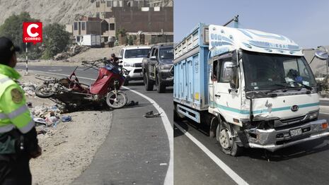 Chaclacayo: Camión impacta contra mototaxi y deja un muerto, hay un herido grave