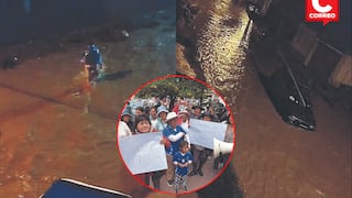 Canal de riego se convierte en riachuelo que inunda casas y calles en Chilca