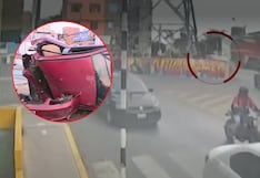 Callao: taxi choca contra tren en Carmen de la Legua y conductor queda atrapado