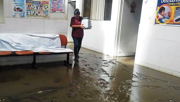 Centro de salud inundado. Foto: cortesía.