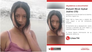 Ayudemos a ubicarla: menor de 13 años lleva cuatro días desaparecida en Pisco