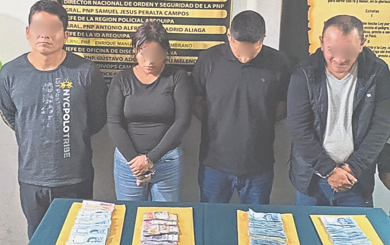 Integrantes de la banda “Los Injertos del Nocheto” robaron más de 90 mil soles de viviendas en Arequipa. Foto: PNP.