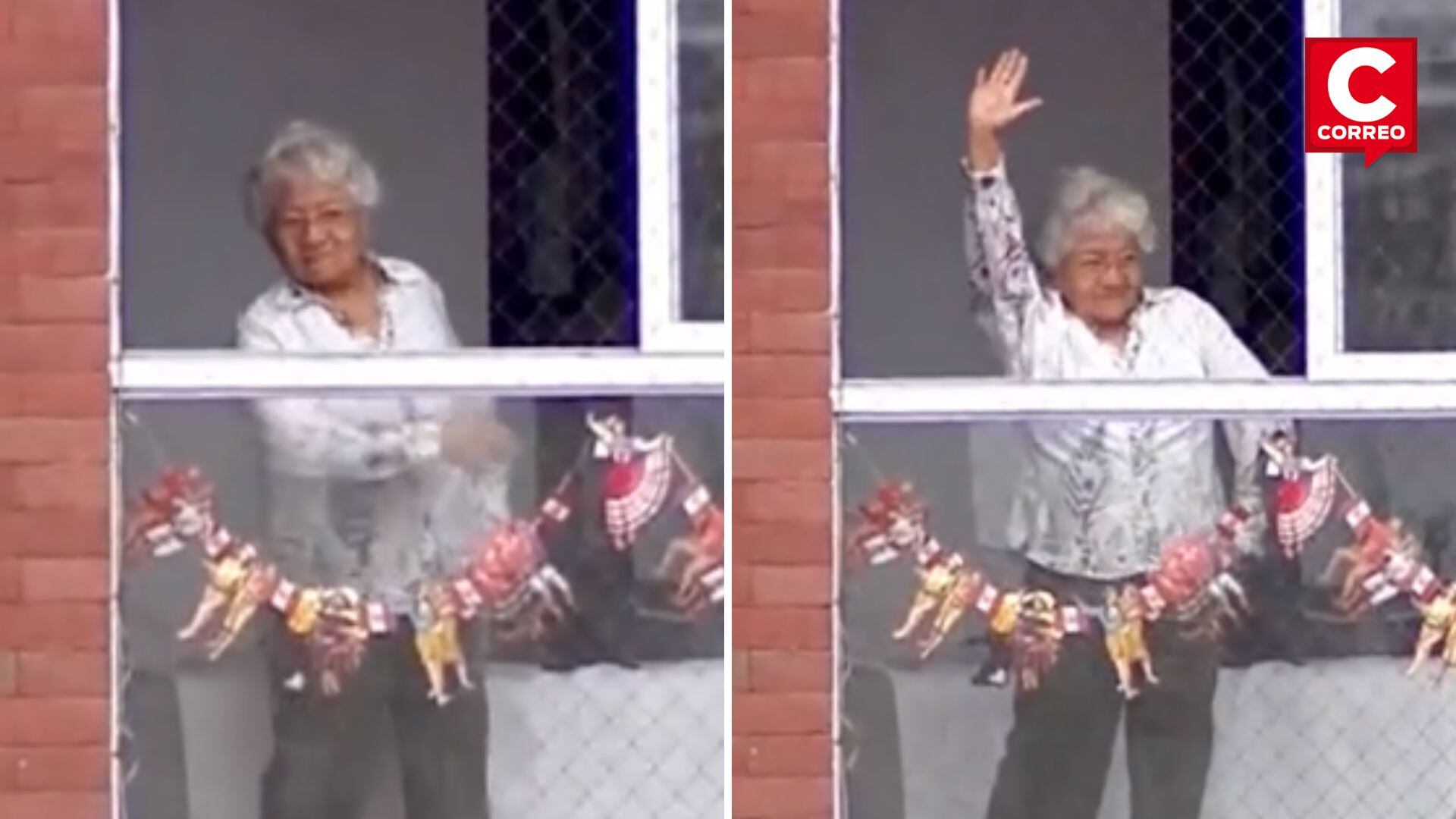 Abuelita bailando marinera en Parada Militar. Foto: Composición Correo