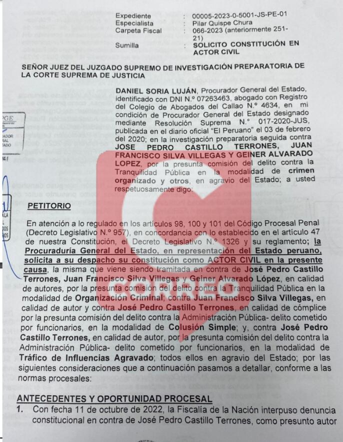 Este es el requerimiento que presentó la Procuraduría General del Estado.