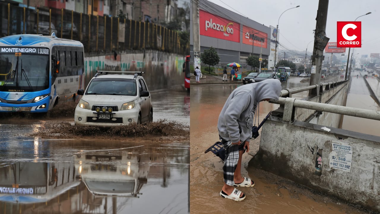 Lluvia constante en Lima provoca inundación en calles y cierre de paso a desnivel de la curva en Villa María del Triunfo.
Fotos: Julio Reaño/@photo.gec