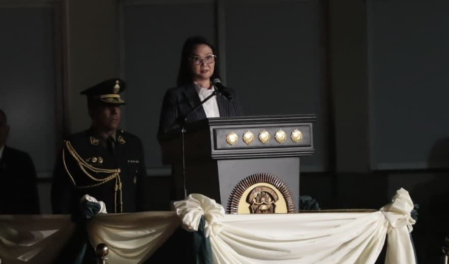 Durante la ceremonia por los 39 años de la Dinoes, la presidenta destacó la necesidad de fortalecer las capacidades de la PNP. FOTO: Fotos: Julio Reaño/@photo.gec