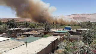 Se registra un incendio forestal en asentamiento humano de Vítor 