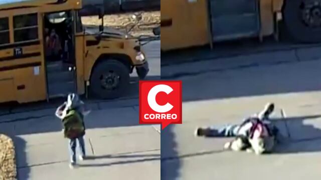 Niño apela a su lado más dramático y se “desmaya” frente al autobús escolar