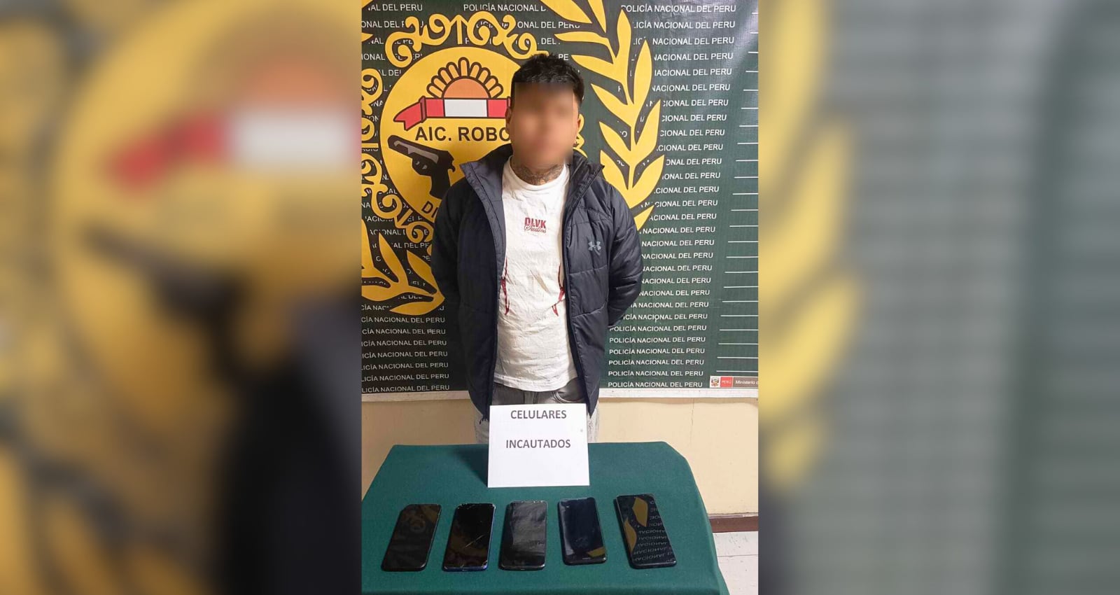 Cae vendedor de celulares robados en centro comercial de Arequipa. Foto: PNP.