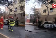 Cercado de Lima: auto abandonado se incendia cerca a edificio multifamiliar