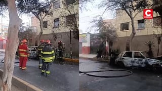 Cercado de Lima: auto abandonado se incendia cerca a edificio multifamiliar