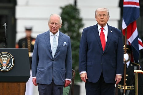 Donald Trump recibe al rey Carlos III en la Casa Blanca en visita de Estado histórica