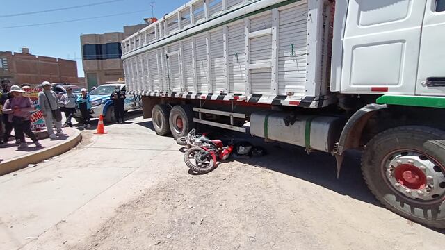 Juliaca: camión arrolla y mata a joven motociclista