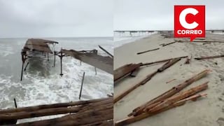 Nuevamente los oleajes anómalos destrozan el muelle fiscal de Pisco