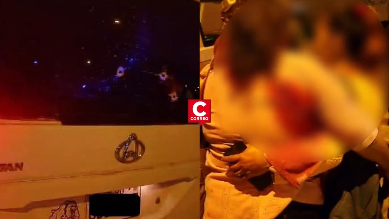 Independencia: sujetos en moto disparan contra miniván y dejan dos mujeres heridas. Composición: Diario Correo.