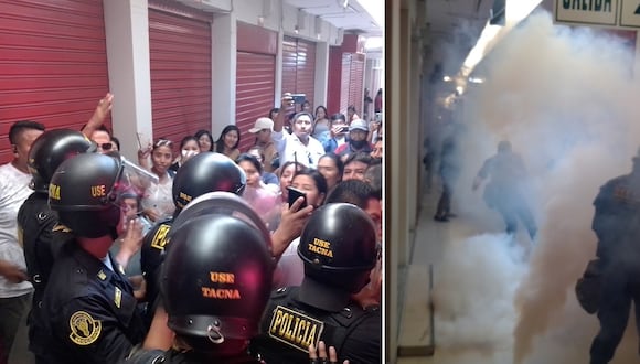 Un grupo de comerciantes reclamaba y en respuesta recibieron gases lacrimógenos al interior de centro comercial
