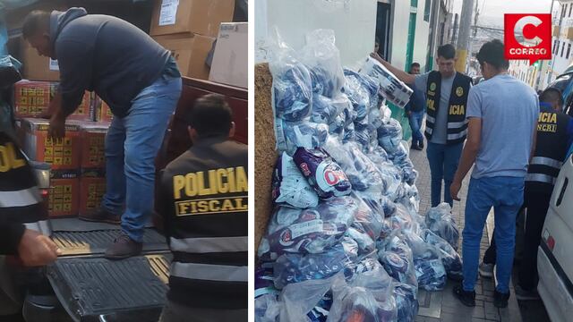 Policía fiscal incauta 20 motosierras y 3 mil bolsas de detergentes adulterados en Ayacucho