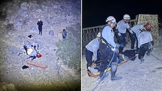 Tacna: Policías rescatan a mujer herida de quebrada en zona turística