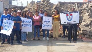 Padres de familia y docentes del distrito José Leonardo Ortiz protestan por obra inconclusa en colegio