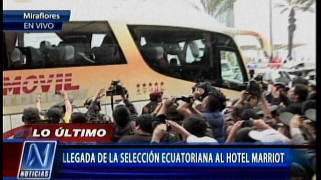 Selección ecuatoriana llega al hotel Marriot