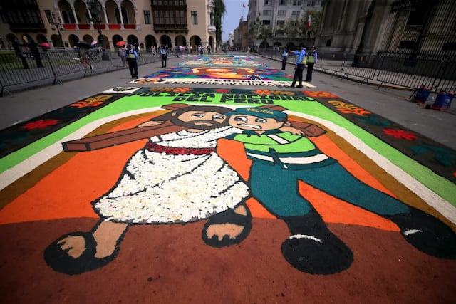 Lima celebró concurso de alfombras florales por Semana Santa (Fotos: César Bueno/GEC)
