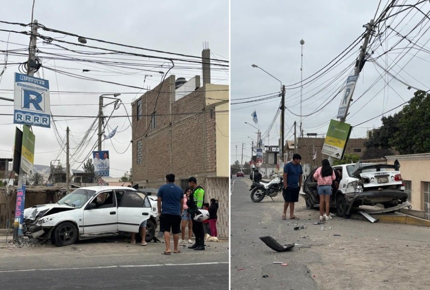 Ica: colectivo choca contra un poste en la Panamericana Sur y deja a un hombre herido en Santiago
