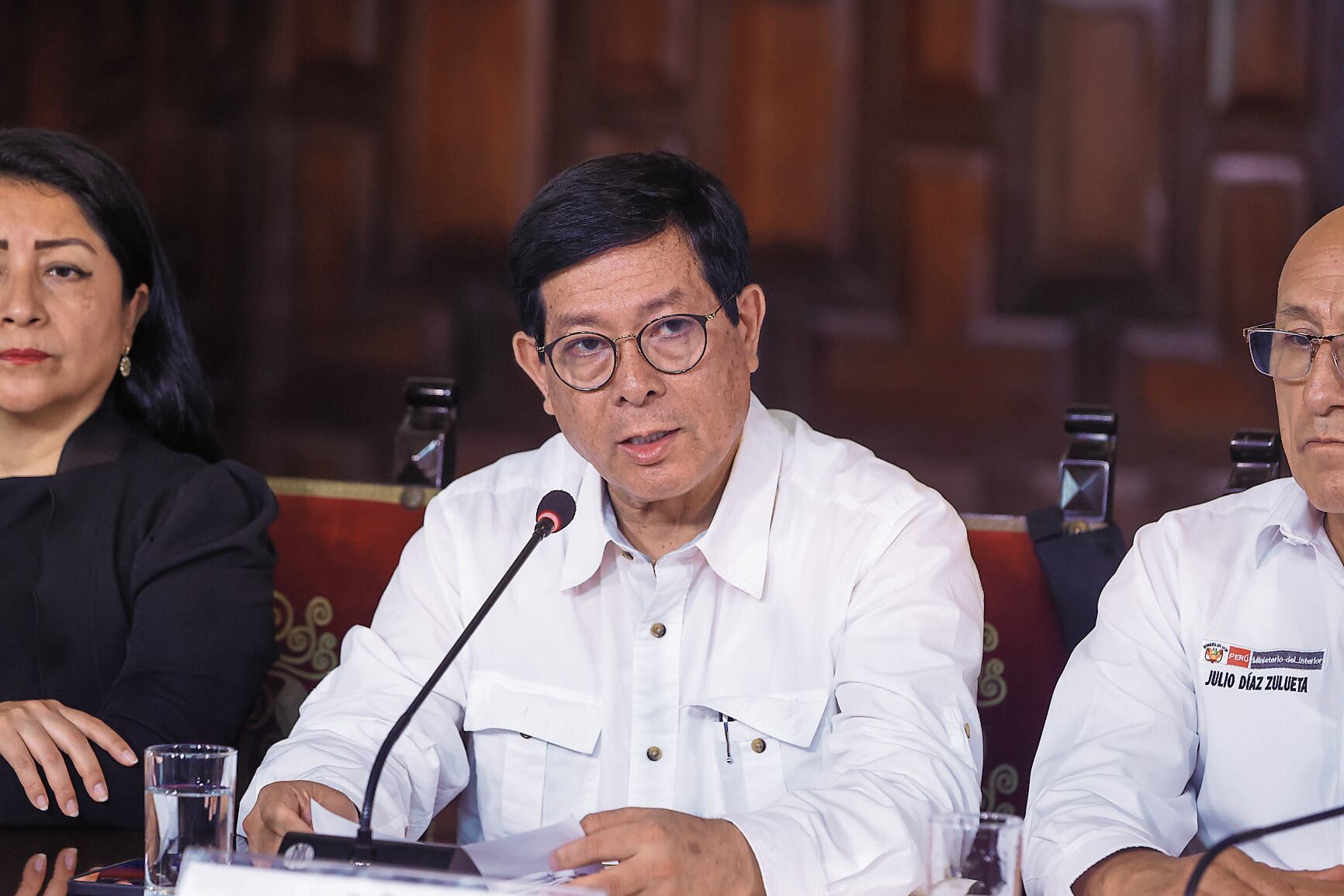 El ministro de Justicia y Derechos Humanos, Eduardo Arana, fue el encargado de anunciar la suspensión de la medida.