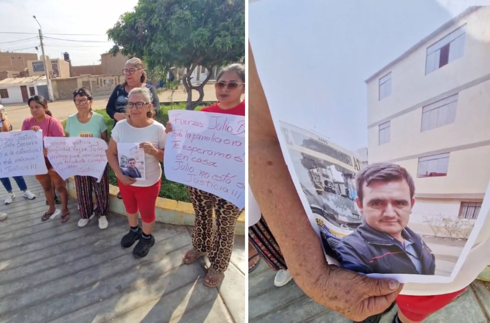 Familiares y vecinos exigieron justicia por ataque a conductor. Foto: Captura de vídeo TVI Noticias
