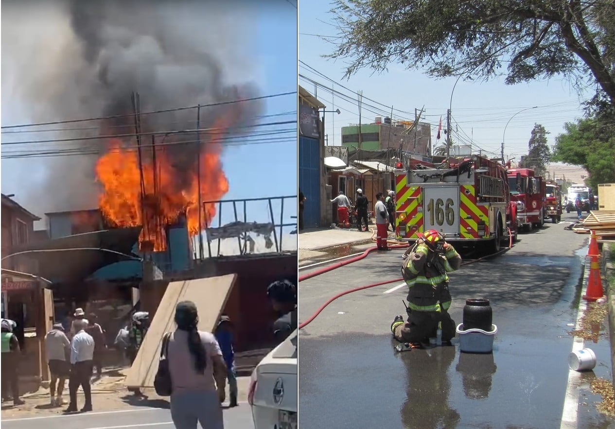 El fuego alcanzó una gran dimensión por la presencia de material inflamable y se neutralizó un balón con fuga de gas