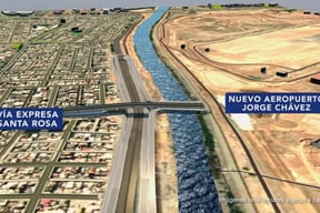 Representación de las ubicaciones entre la Vía Expresa Santa Rosa y el nuevo Aeropuerto Jorge Chávez. Foto: MTC.