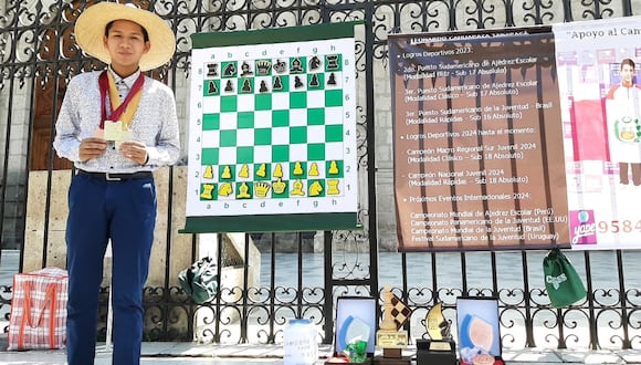 Ajedrecista arequipeño Leonardo Cahuapaza necesita apoyo para participar en torneos. (Foto: GEC)