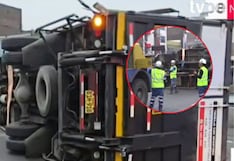 SMP: Congestión vehicular en la Panamericana Norte tras volcadura de camión con alimentos