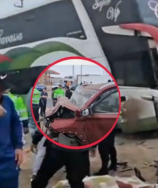 Colisión entre bus y camioneta deja un muerto. (Foto: Captura Canal N)