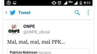 Twitter: ONPE emitió mensaje en contra de PPK 