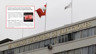 JNE desmiente que Fernando Tuesta Soldevilla participe en auditorías de las Elecciones 2026