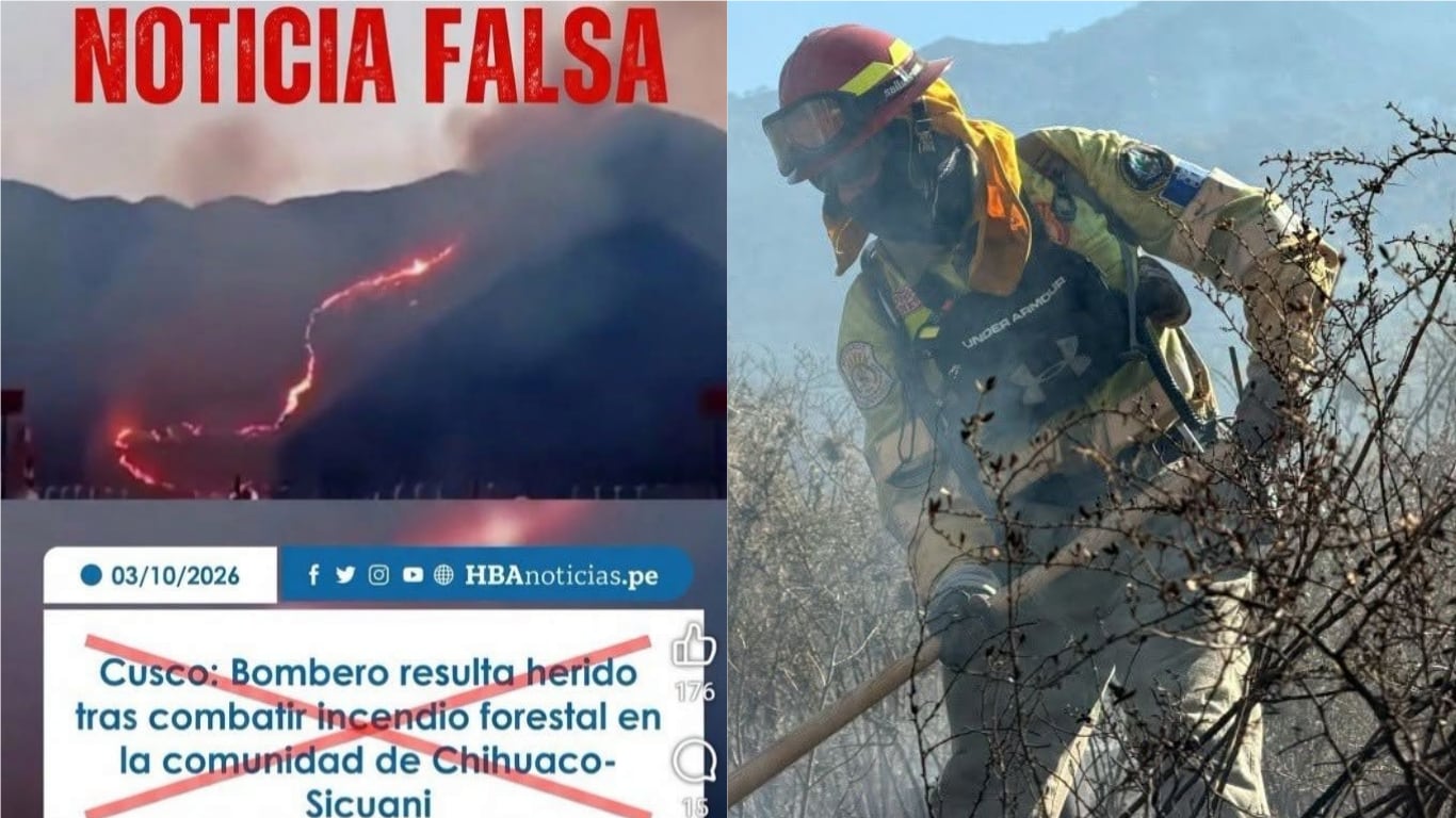 Bomberos desmienten efectivo herido en incendio forestal en Cusco