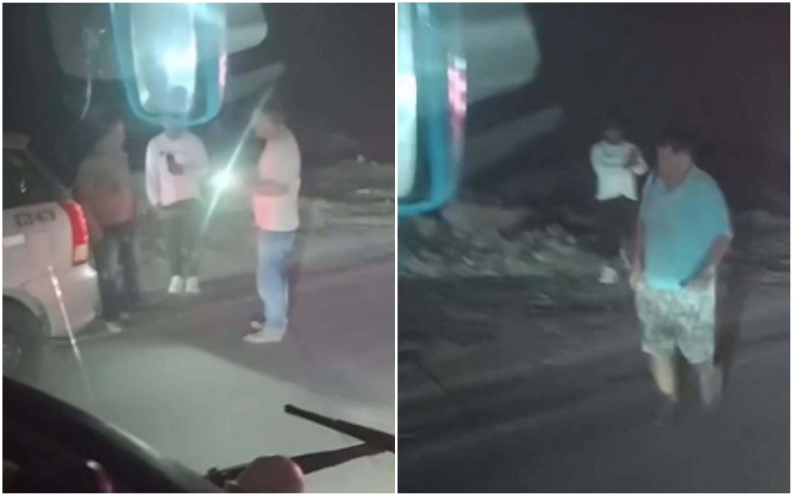 Pasajeros sobreviven al derrumbe de un cerro en Atico (Foto: Composición)