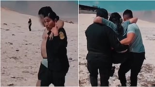 Héroes en el mar: policías salvan a dos personas de morir ahogadas en playa Yumaque de Paracas