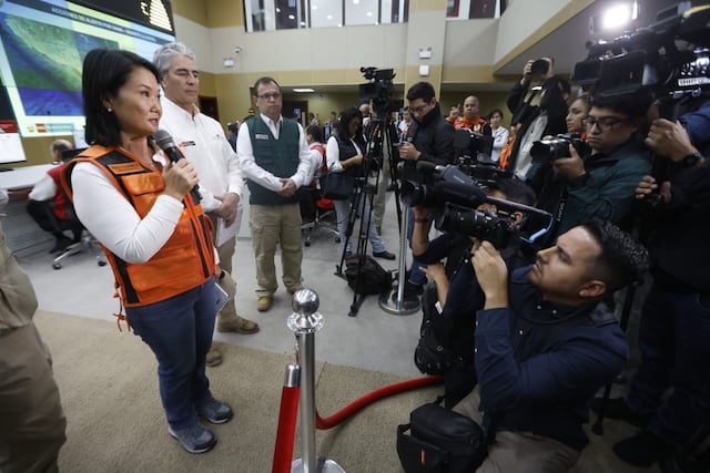 Keiko Fujimori anuncia despliegue de ministros por lluvias y suspensión de vuelos en Tacna (Foto: Mario Zapata/GEC)