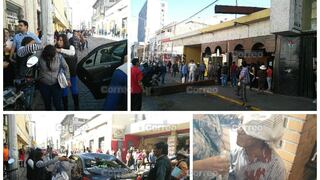 Arequipa: Chimenea de pollería cae sobre taxi y peatón