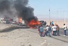 Arequipa: Al menos tres fallecidos deja choque y posterior incendio de vehículos en la Panamericana Sur (VIDEO)