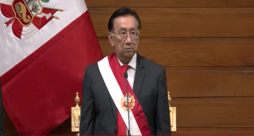 Tras ser elegido presidente del Congreso, Balcázar asumió la jefatura del Estado de manera transitoria. FOTO: CAPTURA CONGRESO TV