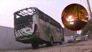 Incendian dos buses interprovinciales en Comas y Policía investiga posible extorsión