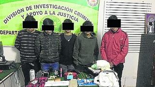​Policías capturan a cuatro integrantes de la  banda “Los pulpines del parque rojo” en la ciudad de Puno