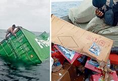 Pescadores “cazan” mercadería salida de contenedores: Se apropian de objetos flotantes en la bahía