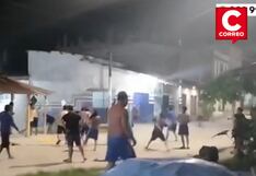 Iquitos: Barristas protagonizan enfrentamiento con machetes y pirotécnicos provocando daños en viviendas