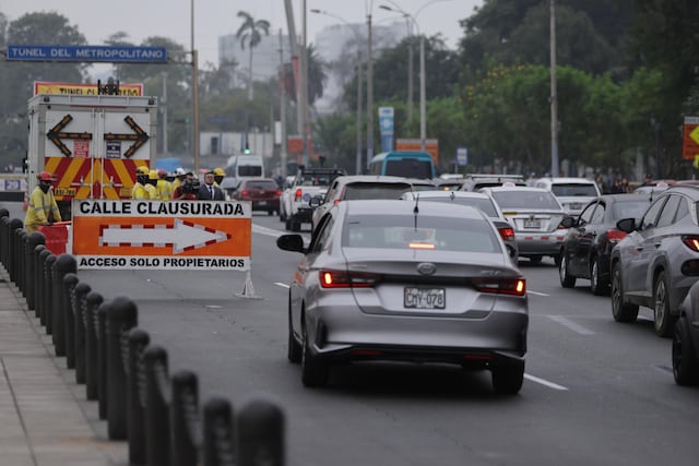 Así se ve el cierre del paso a desnivel de la Vía Expresa por obras de la Línea 2 del Metro (Fotos: Hugo Pérez/GEC)
