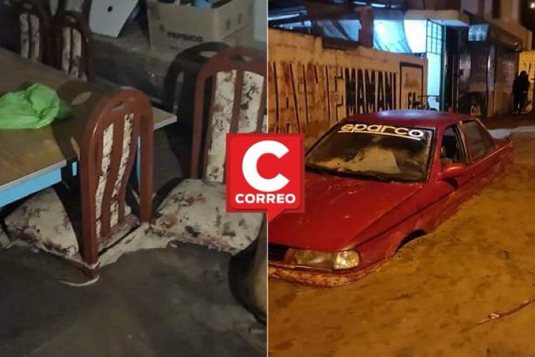 Viviendas afectadas por rotura de tubería en Camaná. (Foto: Difusión)