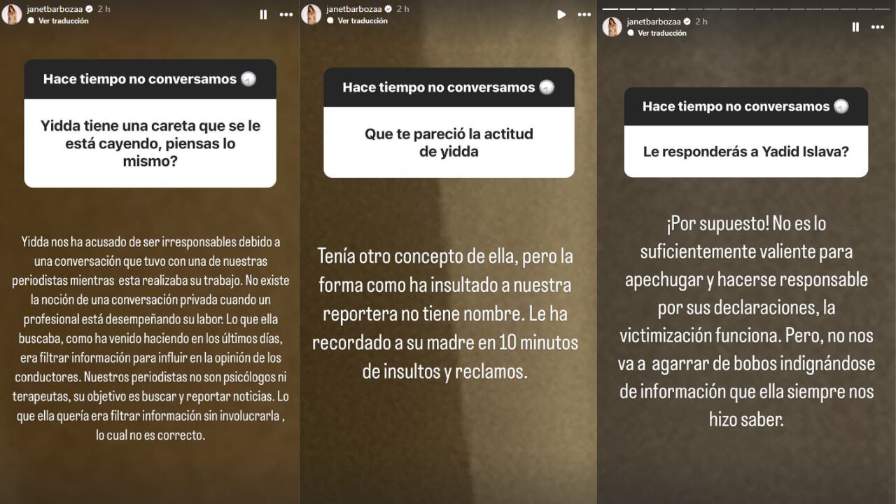 Janet Barboza revela que Yiddá Eslava insultó a reportera de América Hoy.